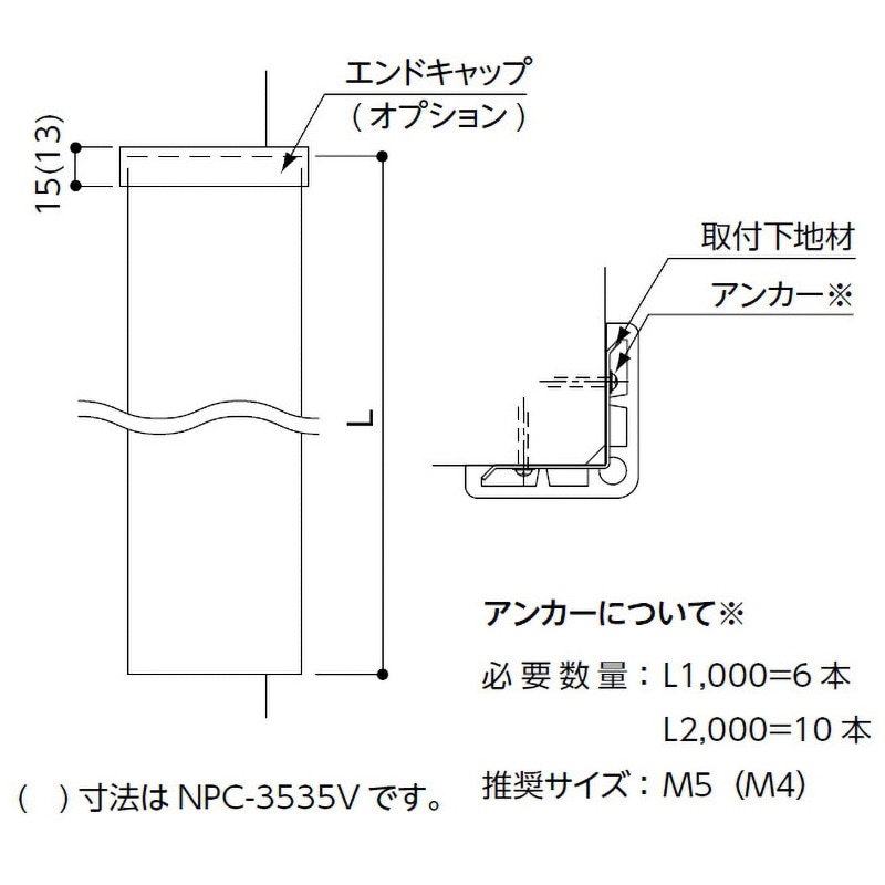 NPC-6565V 柱壁保護材 コーナーガードNPCタイプ 65×65 ナカ工業