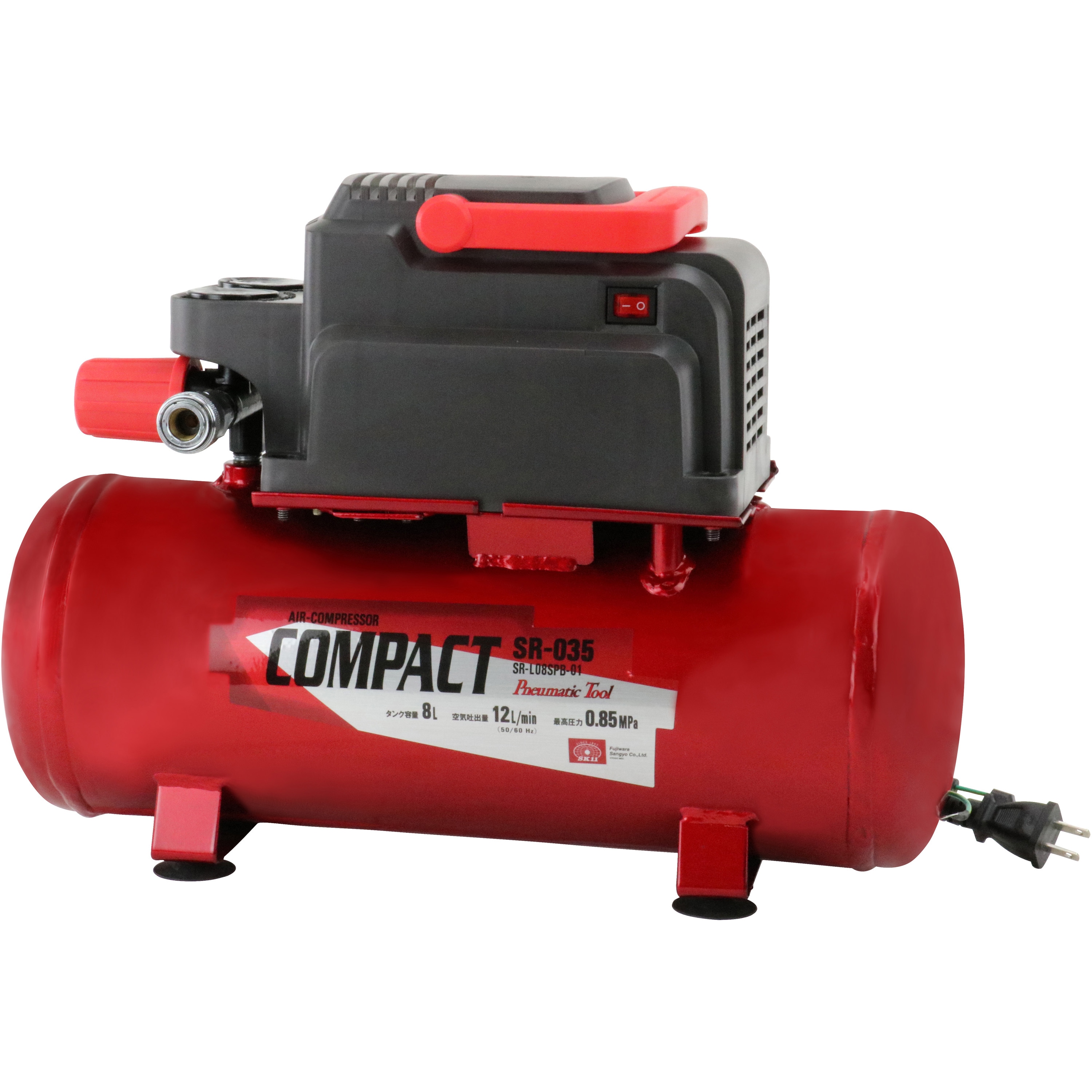 SR-L08SPB-01 エアコンプレッサ 小型モデル SK11 オイルレス