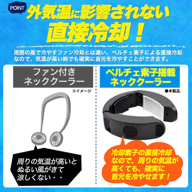 plnc-01WH ポータブルネッククーラー プラタ 風量調整:〇