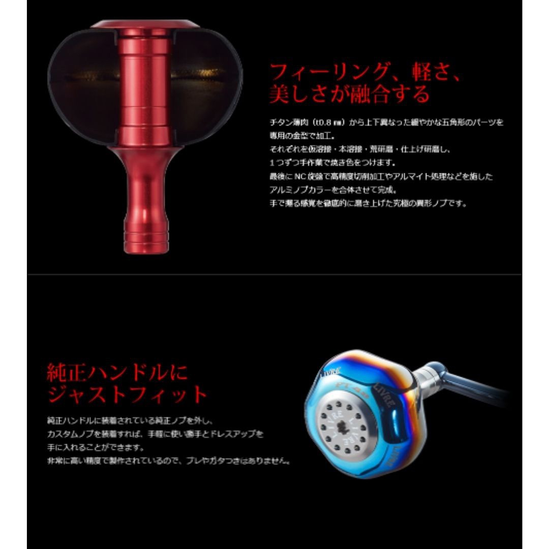 リブレ　ハンドル　ノブ　pt48 レッド PT48BGL-1 ノブ単体PT48 1個 LIVRE(リブレ) 【通販モノタロウ】