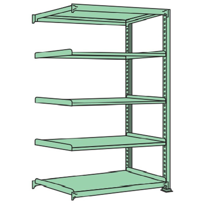 MS2109S05R 連結 中量棚150kg 高さ2100mm 浅香工業 グリーン色