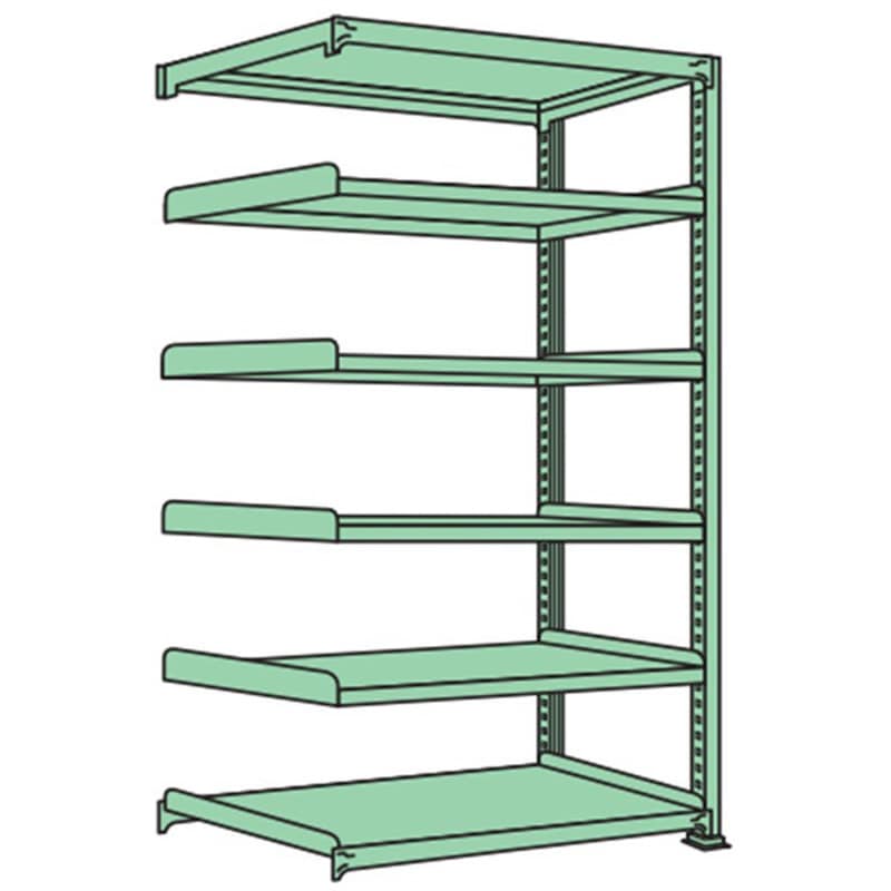 MS2409S06R 連結 中量棚150kg 高さ2400mm 浅香工業 グリーン色 6段
