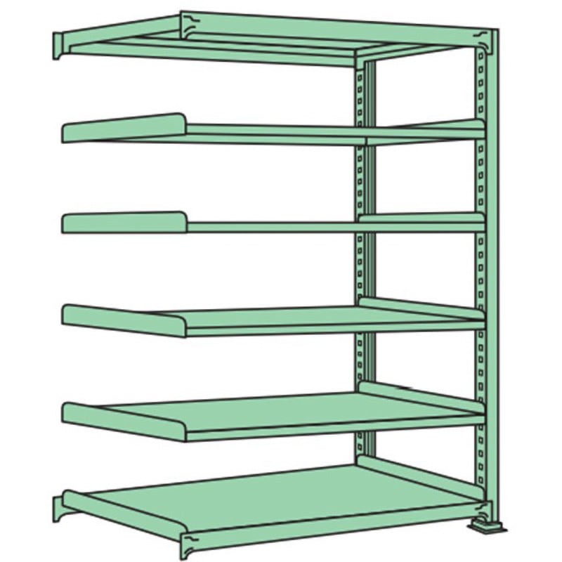 ME1809S06R 連結 中量棚200kg 高さ1800mm 浅香工業 グリーン色 6段