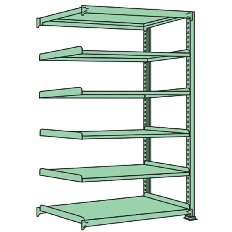 ME2109S06R 連結 中量棚200kg 高さ2100mm 浅香工業 グリーン色 6段