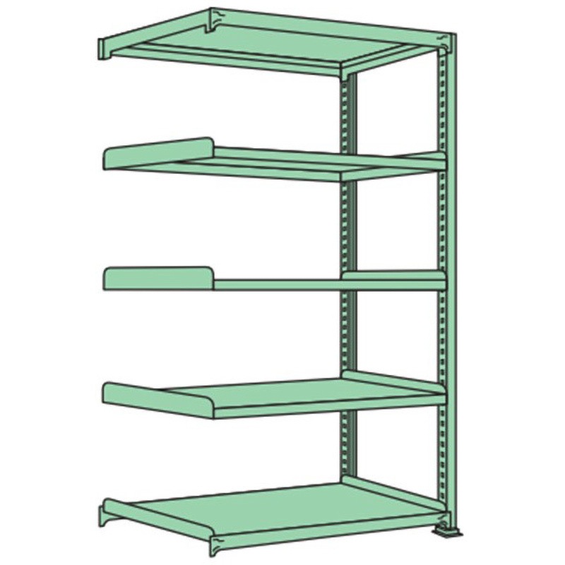 ME2409S05R 連結 中量棚200kg 高さ2400mm 浅香工業 グリーン色 5段