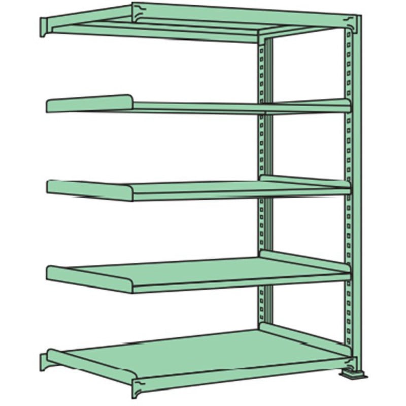 MG1809M05R 連結 中量棚300kg 高さ1800mm 浅香工業 グリーン色 5段
