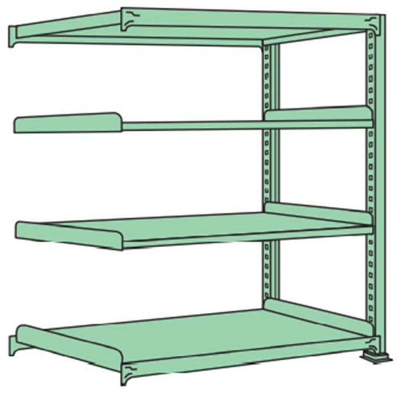 MM1209M04R 連結 中量棚500kg 高さ1200mm 浅香工業 グリーン色 4段 22,485円