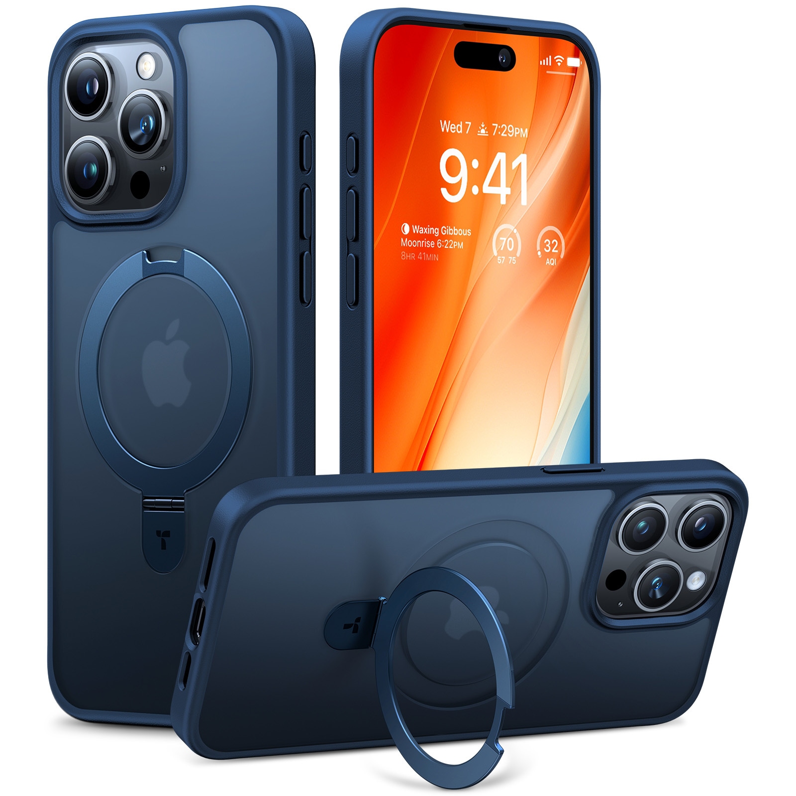 X00FX0855 TORRAS - UPRO Ostand Matte Case for iPhone 15 Pro [ Navy