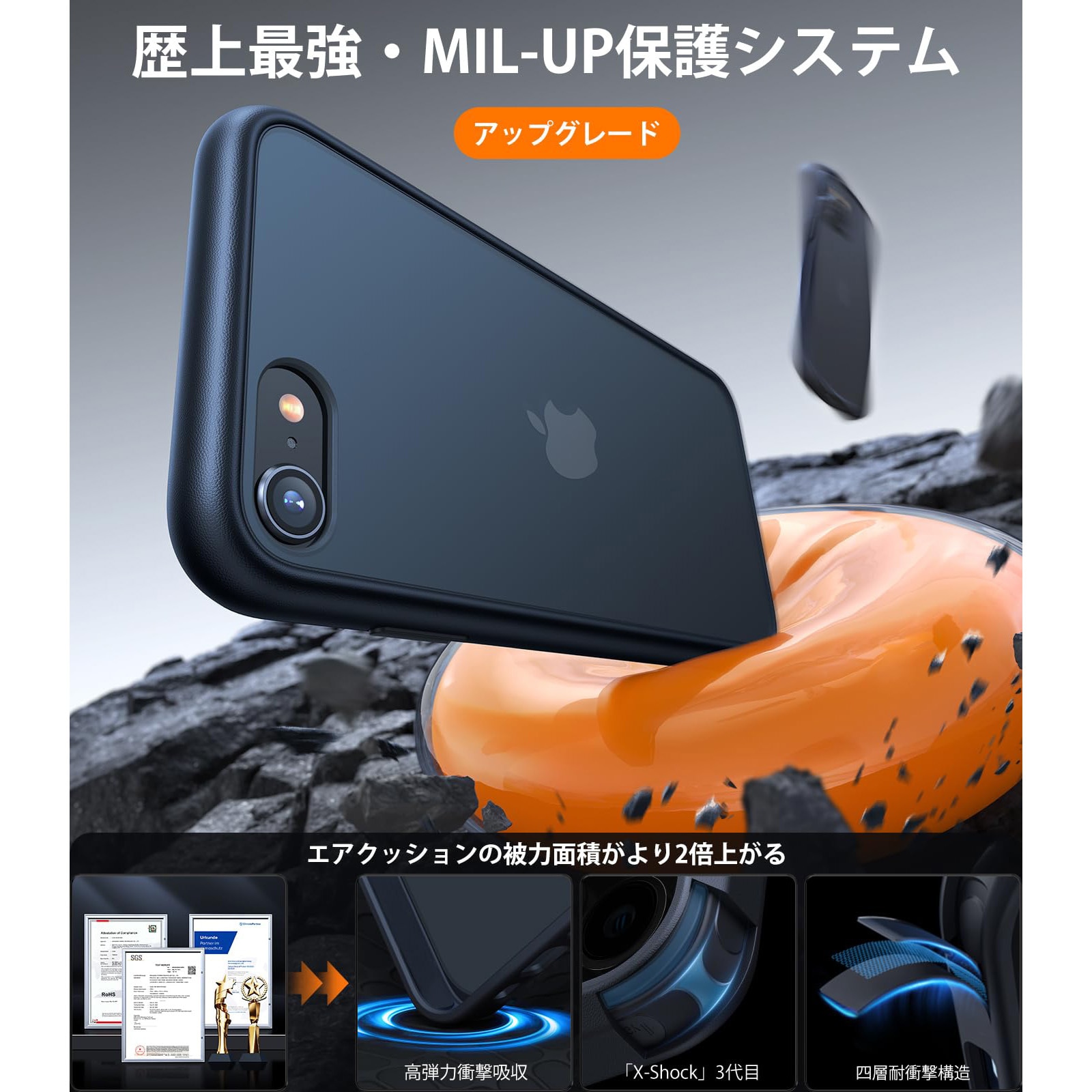 X00RP43060 Torras - Guardian Case for iPhone SE3/SE2/8/7 [ Black