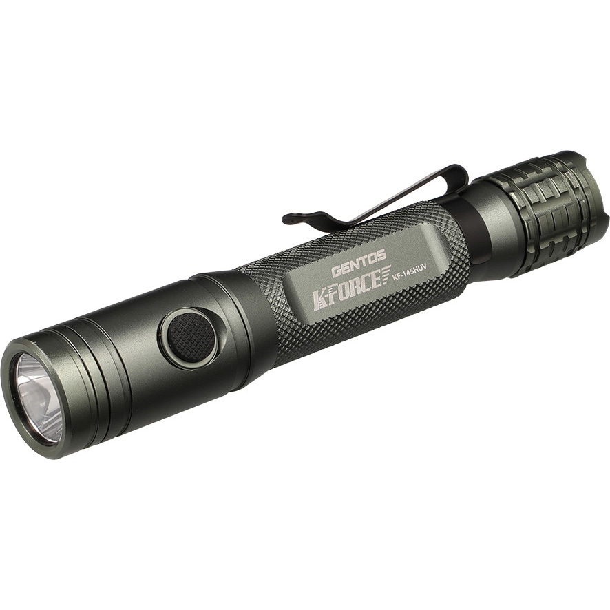 KF-145HUV Kフォース タクティカルスイッチハンディトーチ ハイブリッドUV機能付 GENTOS LED 明るさ500～30Lm 落下耐久1m