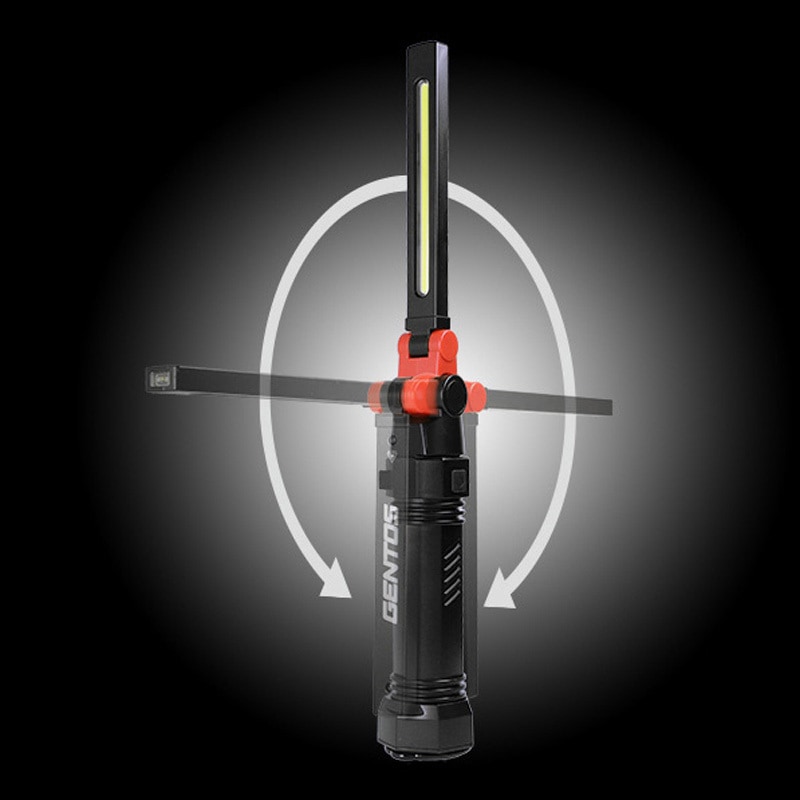 ＧＥＮＴＯＳ　ＧＺ-Ｘ２３３　ＣＯＢ　ＬＥＤ搭載充電式ワークライト　２個まとめて GZ-X233 ガンツ 2軸可動式ワークライト充電池交換式 GENTOS 底面