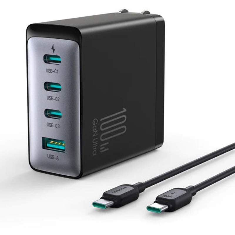 TCG04 JOYROOM USB-Cケーブル付きACアダプター 100W GaN 3C1A 急速充電器 JR-TCG04 Shenzhen Nito Power Source Technology ブラック色