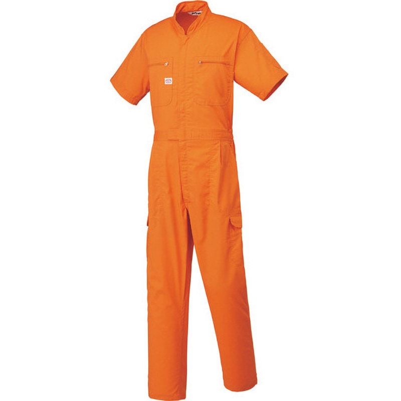 8201-OR-S EX半袖つなぎ服 8201シリーズ AUTO-BI(山田辰) オレンジ色 サイズS