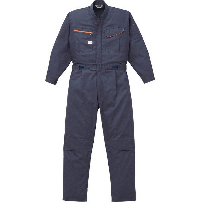 1290-NB-4L つなぎ服 1290シリーズ AUTO-BI(山田辰) 混率(%):綿70・ポリエステル30 ネイビ-ブル-色
