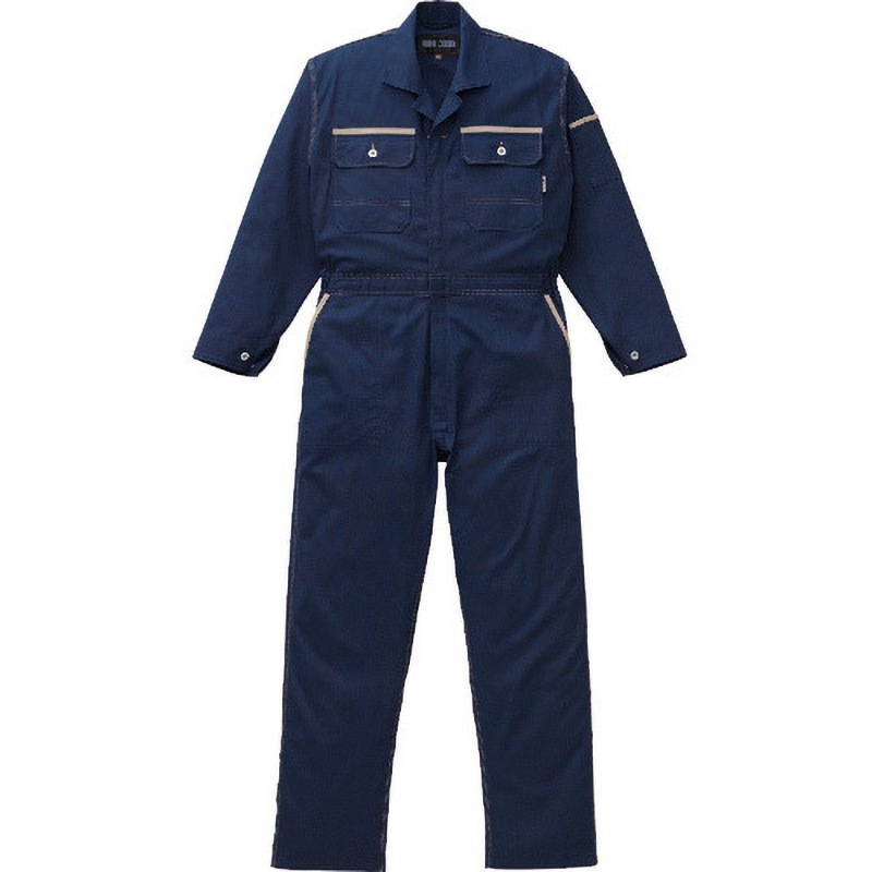 2670-NB-M つなぎ服 2670シリーズ AUTO-BI(山田辰) 綿100% ネイビ-ブル-色 袖丈56cm