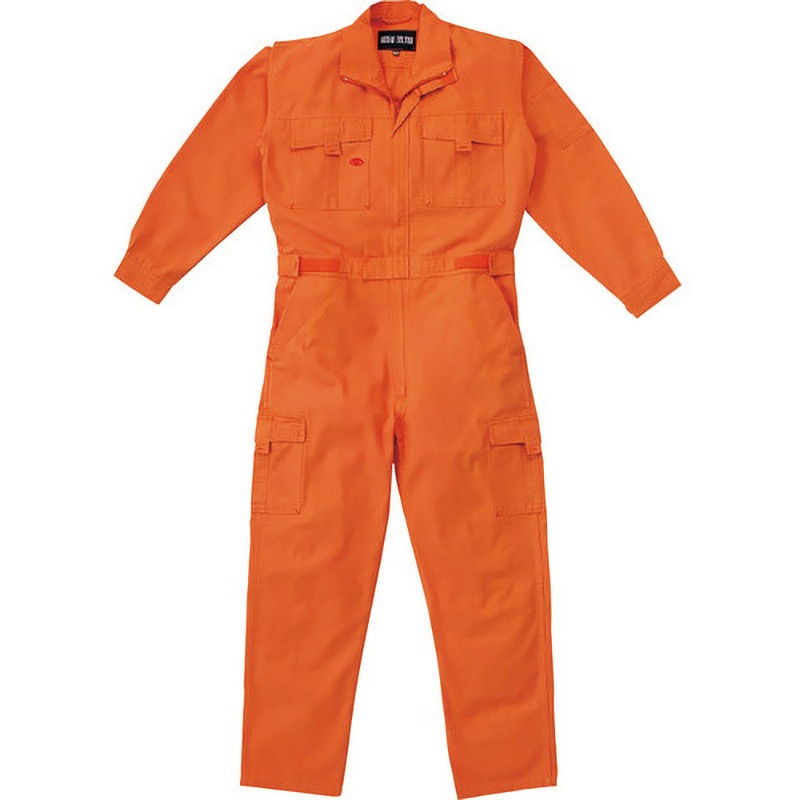 3900-OR-L つなぎ服 3900シリーズ AUTO-BI(山田辰) オレンジ色 袖丈58cm