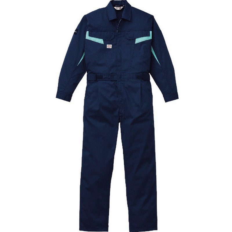 1510-NB-S ファイテン つなぎ服 1510シリーズ AUTO-BI(山田辰) 混率(%):ポリエステル65・綿35 ネイビ-ブル-色