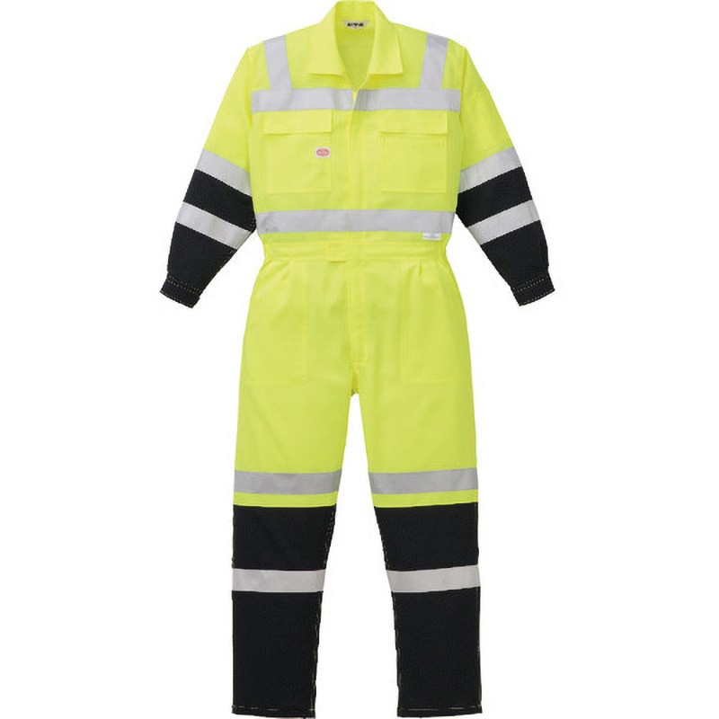 7625-YE-3L 春・夏用反射型つなぎ服 AUTO-BI(山田辰) イエロ-色 サイズ3L  7625-YE-3L