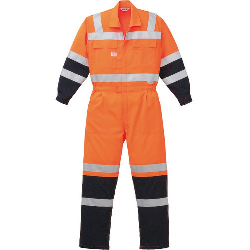 7625-OR-L 春・夏用反射型つなぎ服 AUTO-BI(山田辰) オレンジ色 サイズL  7625-OR-L