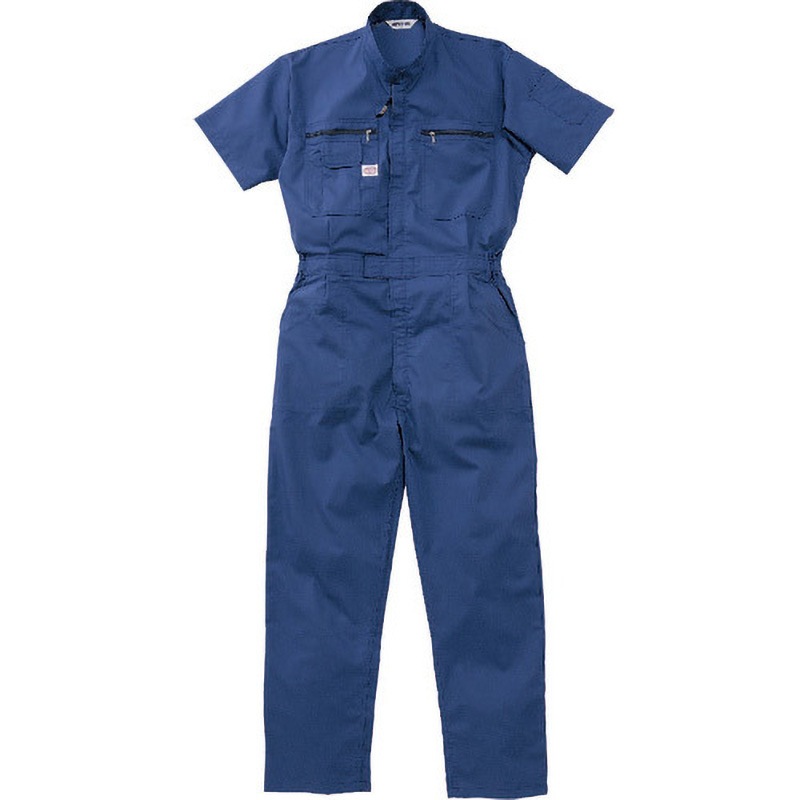 1201-NB-3L 半袖つなぎ服 1201シリーズ AUTO-BI(山田辰) ネイビ-ブル-色 サイズ3L