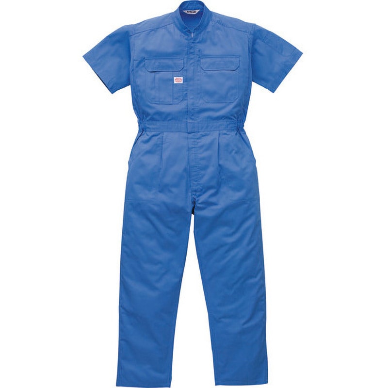 3651-SB-LL 半袖つなぎ服 3651シリーズ AUTO-BI(山田辰) スカイブル-色 サイズLL袖丈24cm