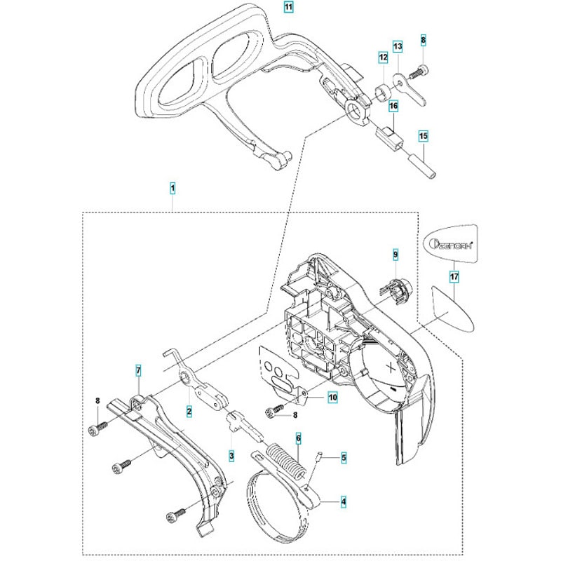 576984601 ゼノア エンジンチェーンソー GZ2700T 部品 チェンブレーキ 