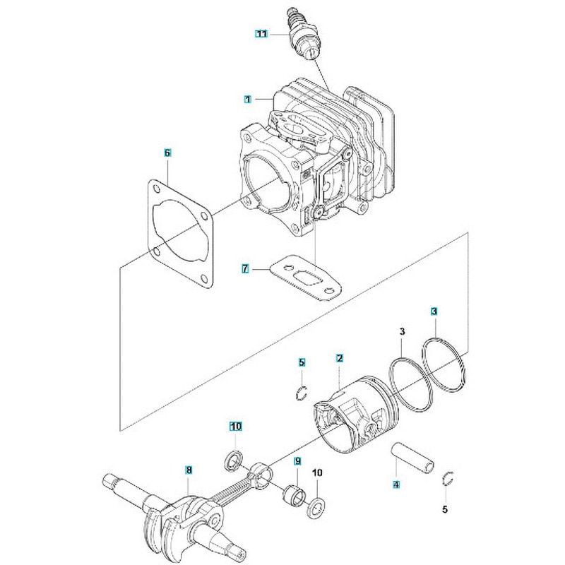 ゼノア エンジンチェーンソー GZ2800T 部品 Cylinder， crankshaft