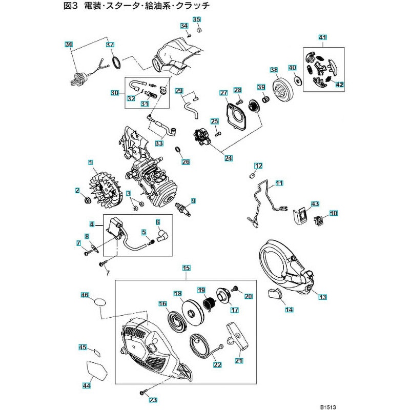 T204151210 ゼノア エンジンチェーンソー GZ330 部品 Flywheel， ignition， and starter group 1個  ゼノア 【通販モノタロウ】