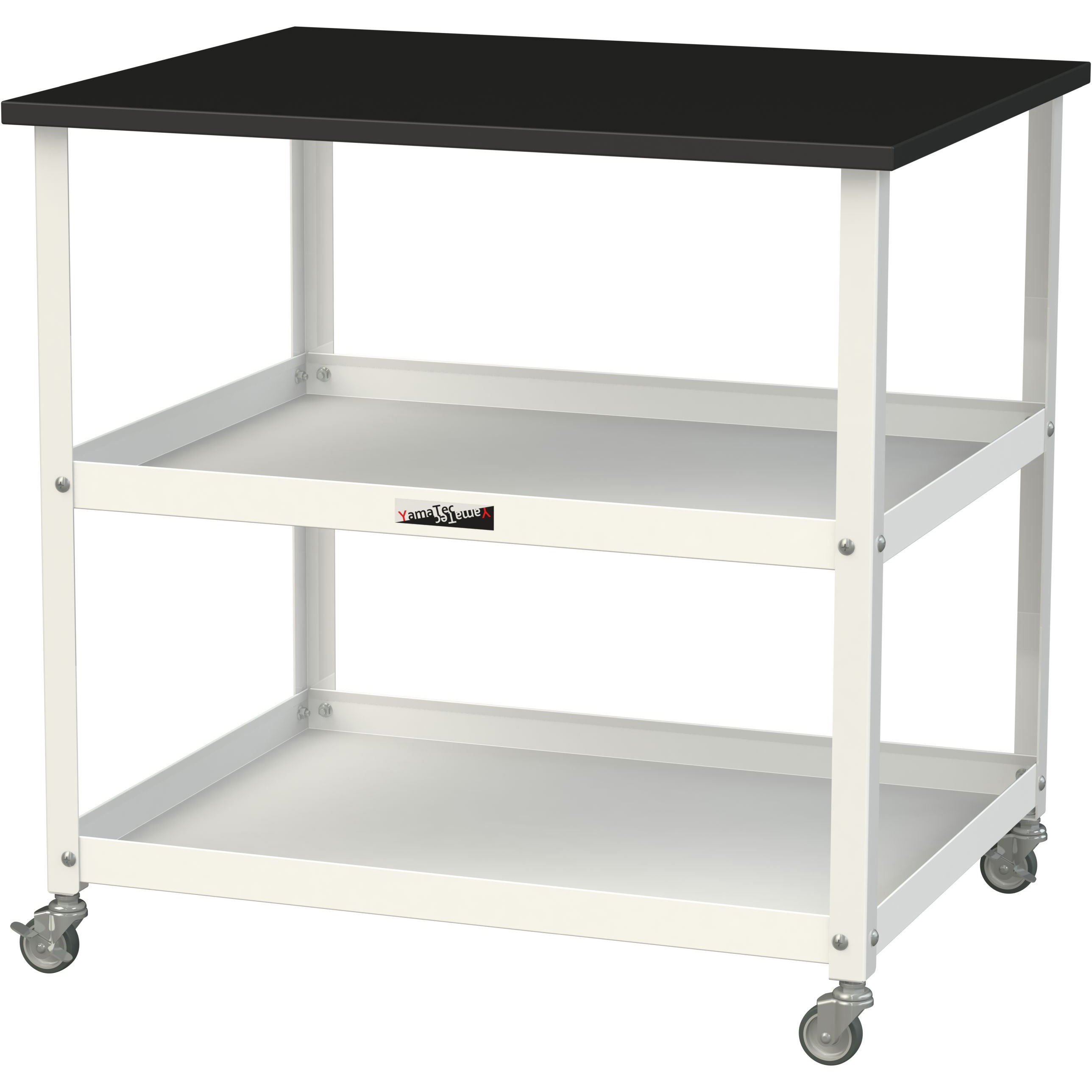 LKTC-7560BKW 実験用/軽量作業台/キャスター付き_天板付きラボワゴン_