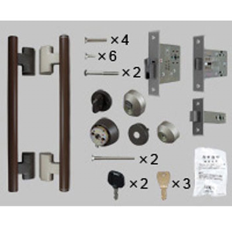 DHRZ3P 玄関セキュリティーサムターン付把手DN片開きP型木目調バー内ダーク TOSTEM(LIXIL) プレナスS