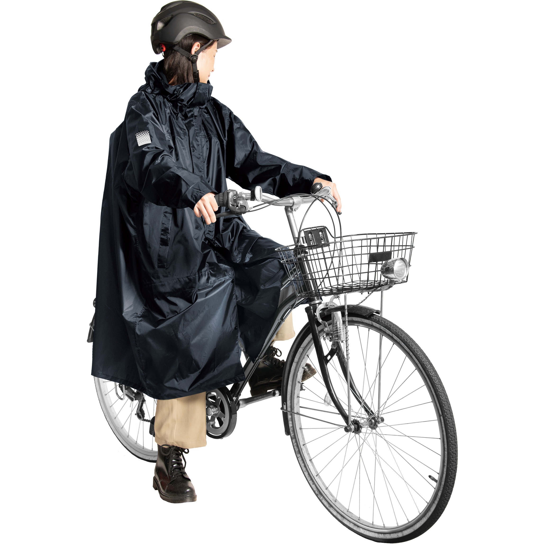 AS-5150 バッグインサイクルレインコート マック ネイビー色