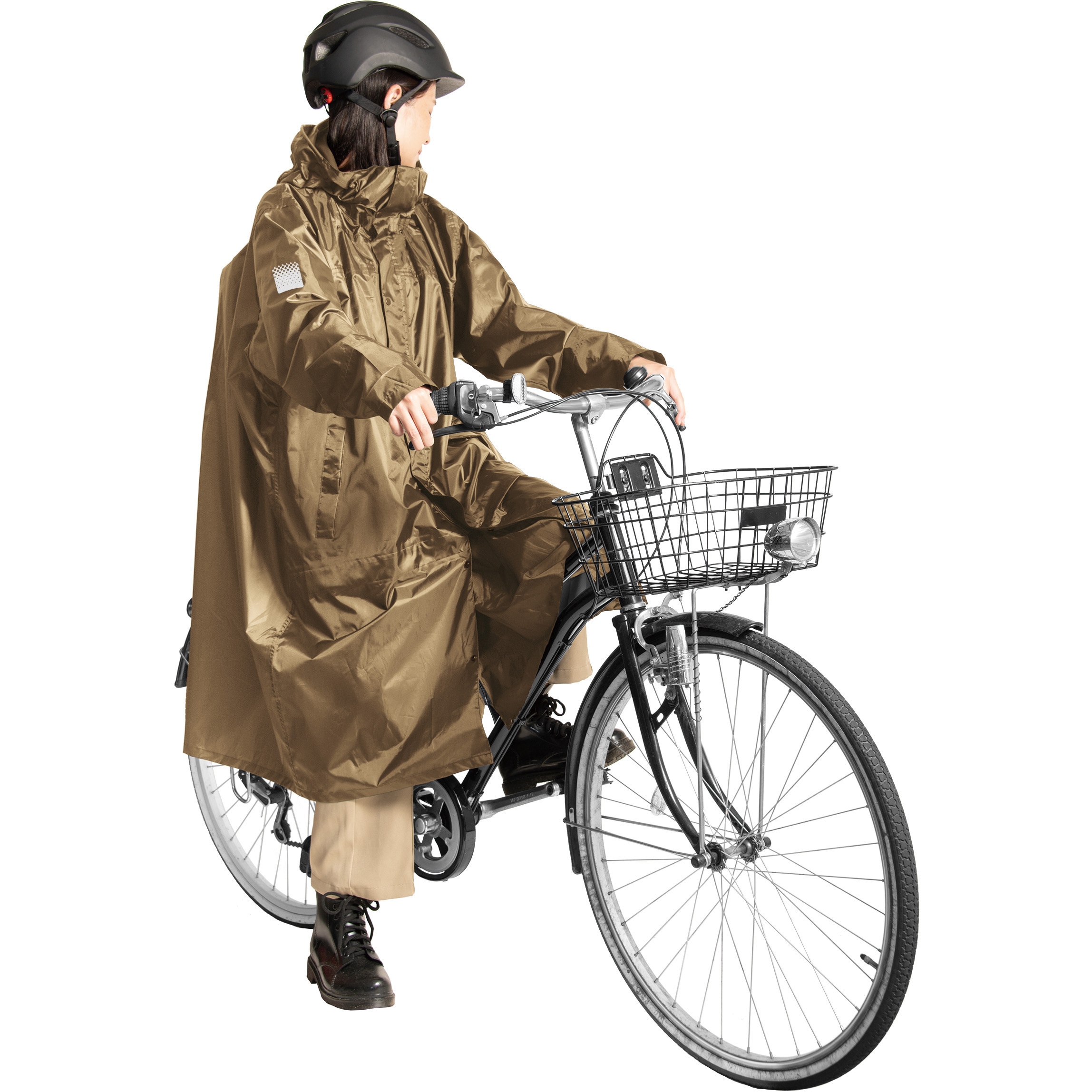 AS-5150 バッグインサイクルレインコート マック ベージュ色