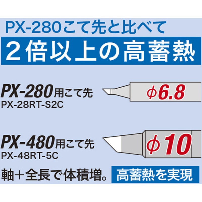 グット 高蓄熱デジタル温調はんだこて PX480 電子機器 はんだ用品 電気
