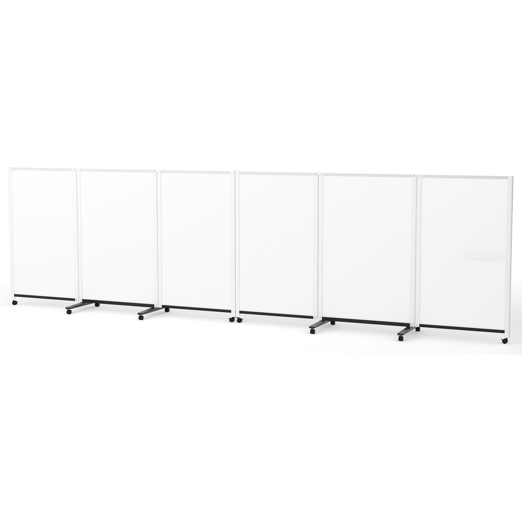 PWJ-5415DSK パーテーションホワイトボード 連結タイプ 両面ホワイトボード(組立サービスなし) プラス(VISION) キャスター付き 質量52kg 幅5450mm奥行589mm高さ1500mm  PWJ-5415DSK