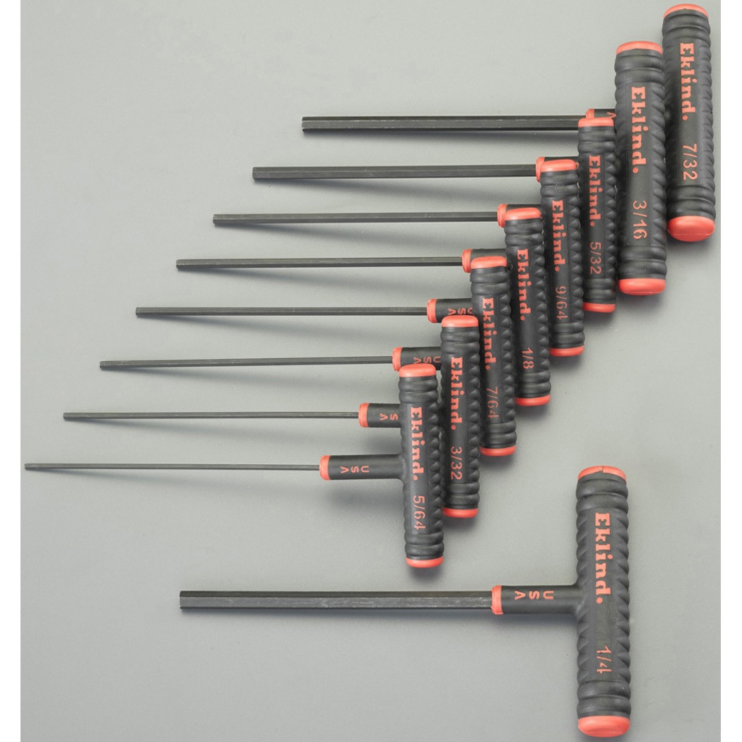 EA573BN 5/64"-1/4"/9本組 [Hexagon]T型レンチ エスコ 軸長150mm 1組 EA573BN