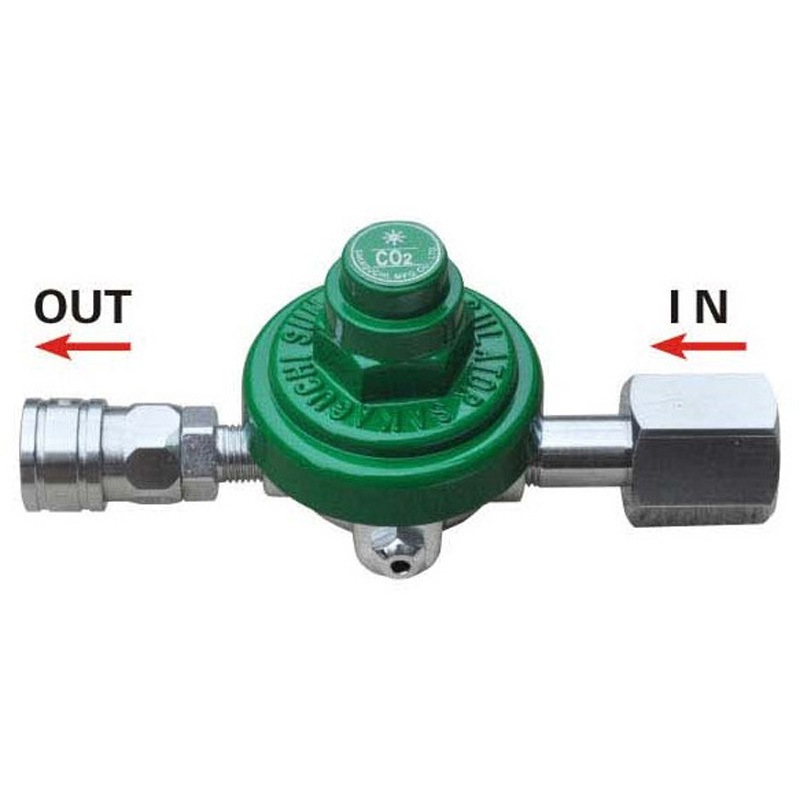 SRT-8 カプラ付 炭酸機器制御用調整器 阪口製作所 標準流量25m<sup>3</sup>/h 炭酸ガス・窒素・酸素用