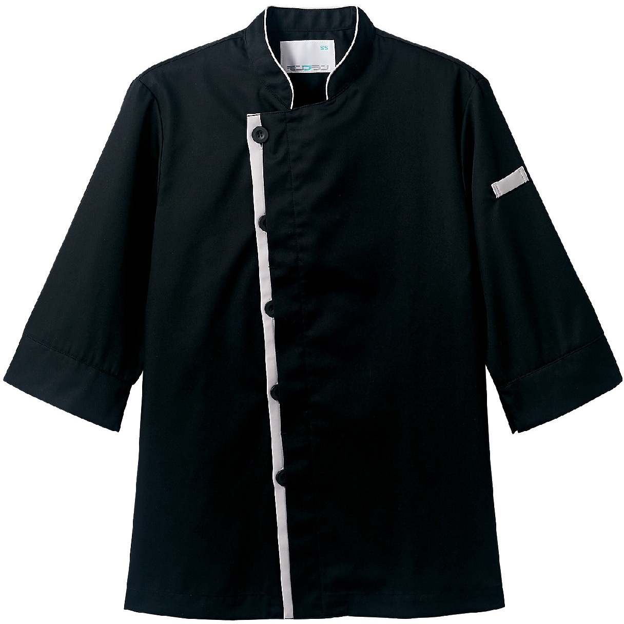 6-420-SS コックコート 兼用 7分袖 住商モンブラン 単糸ツイル 黒色 サイズSS  6-420-SS