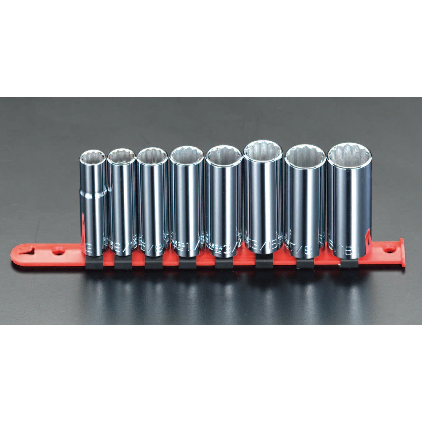 EA618XB-100 1/2"DR/8個組 ディープソケット(インチサイズ) エスコ 1組 EA618XB-100