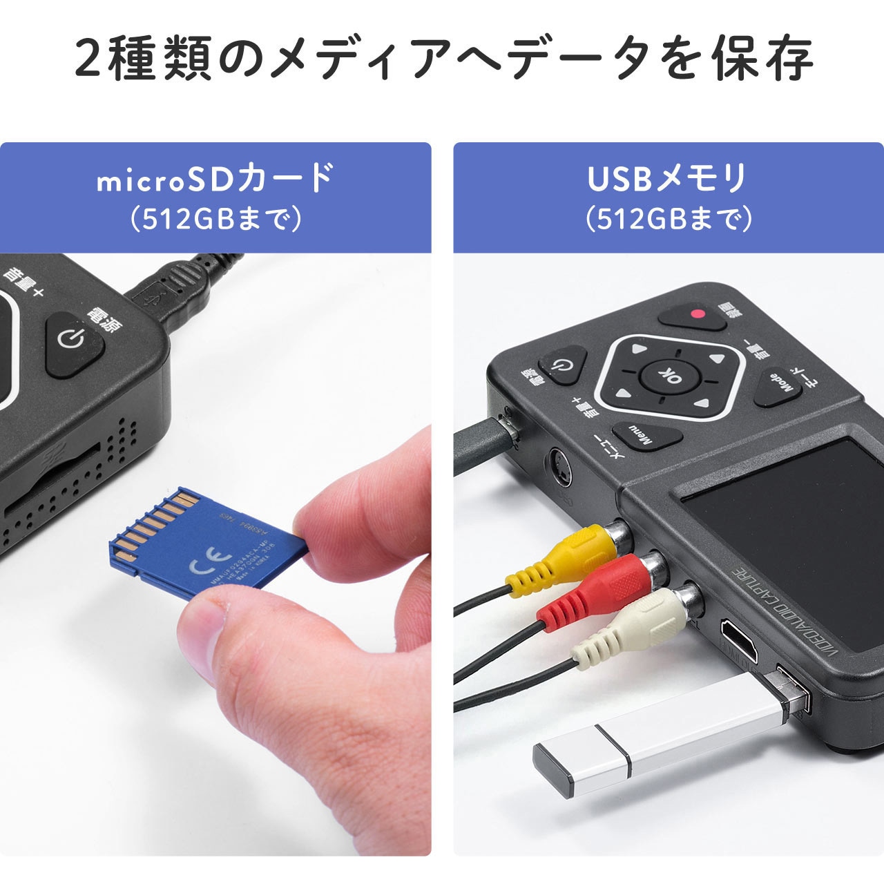 400-MEDI029N ビデオキャプチャーボックス RCA・液晶画面付き 1個