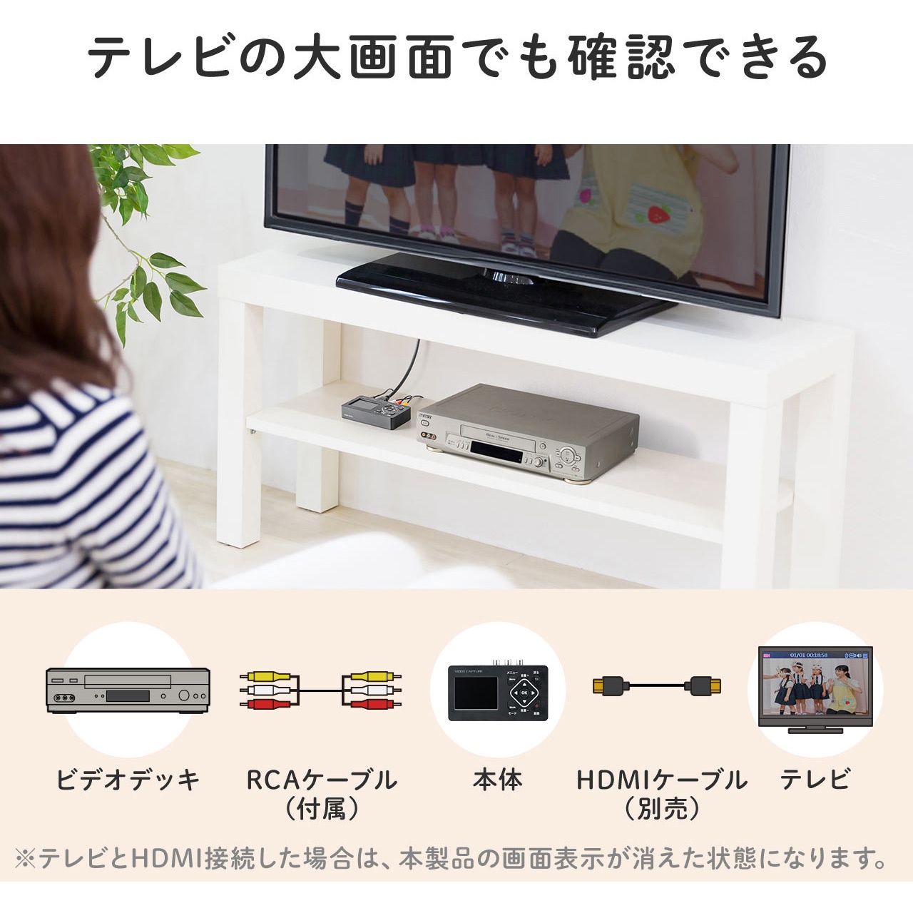 400-MEDI053 ビデオキャプチャーボックス RCA・液晶画面付き 1個