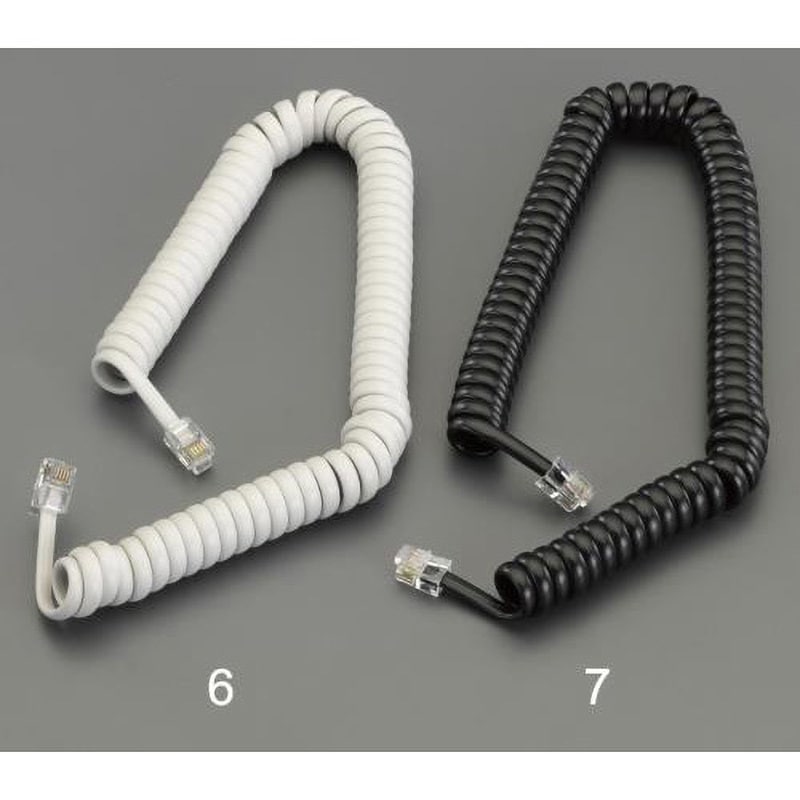 EA764CC-6 受話器用カールコード(ストレート結線) エスコ 4極4芯 EA764CC-6 受話器用カールコード(ストレート結線) エスコ 4極4芯