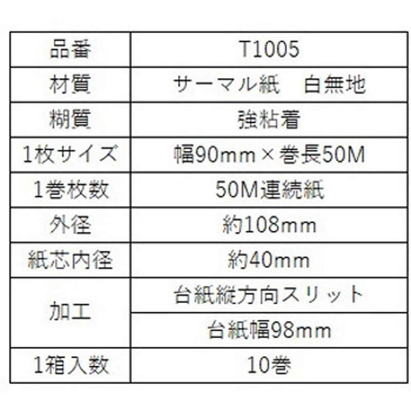 T1005 大阪シーリング印刷 感熱ロールラベル 幅90mm×巻長50M 1巻 大阪
