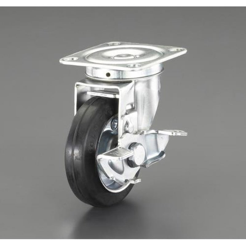 エスコ (ESCO) 100mm キャスター(自在金具・ブレーキ付・ステンレス製) EA986PT-523 EA520BK-201｜100mm 自在金具キャスター(EA520BK-1用)のページ -