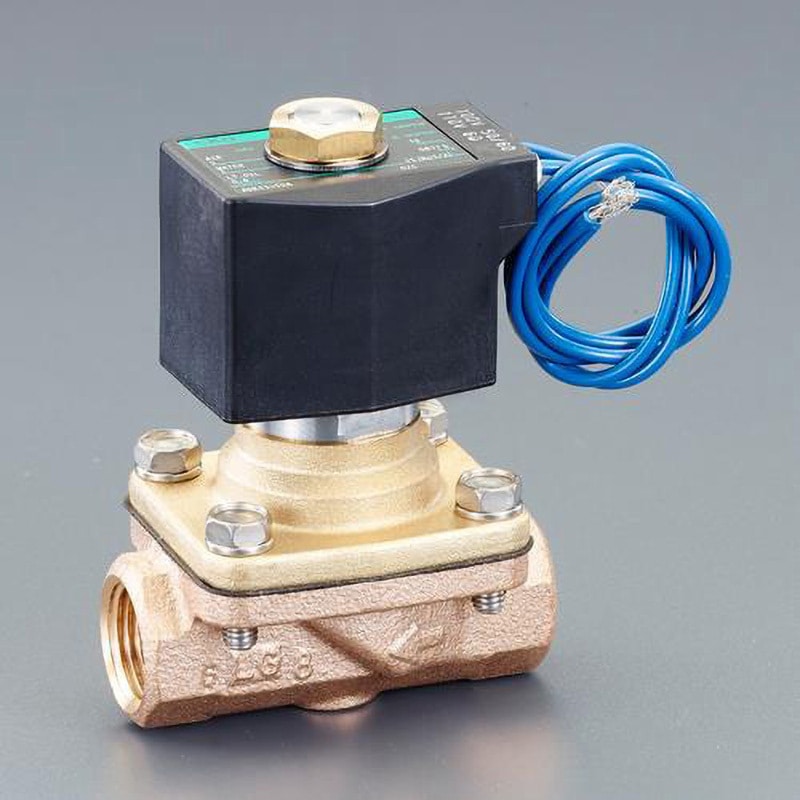 EA153HC-25 AC100V・Rc1/2" 2方向電磁弁(パイロットキック式) エスコ 青銅