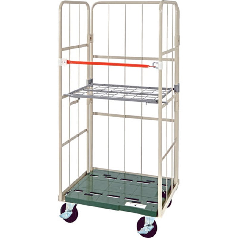 ST-0806-KT 倒れにくいカゴ車 セーフティテナー TRUSCO キャスター径150mm高さ243mm  ST-0806-KT