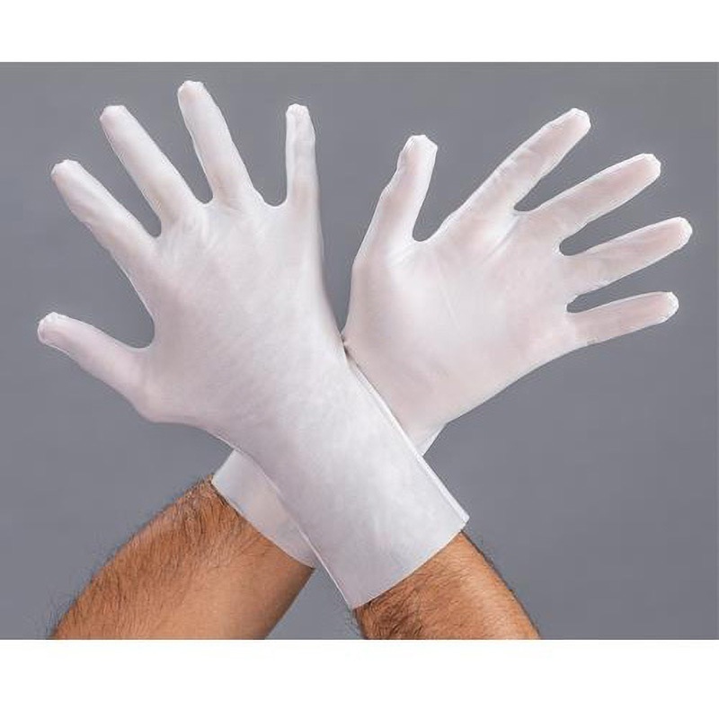 EA354AS-7 [M/300mm]手袋(クリーンルーム用・PE/ウレタンコート/10双 エスコ 白色