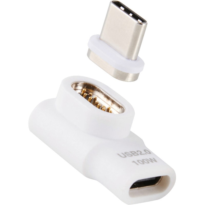 MPA-CECMAADLWH USB-C マグネット 変換アダプタ L字型 100W PD対応