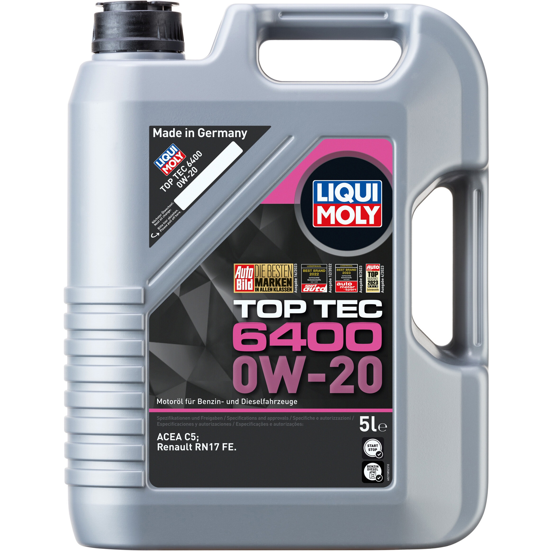 21585 トップテック6400 LIQUI MOLY SAE:0W20 全合成油 ACEA:C5