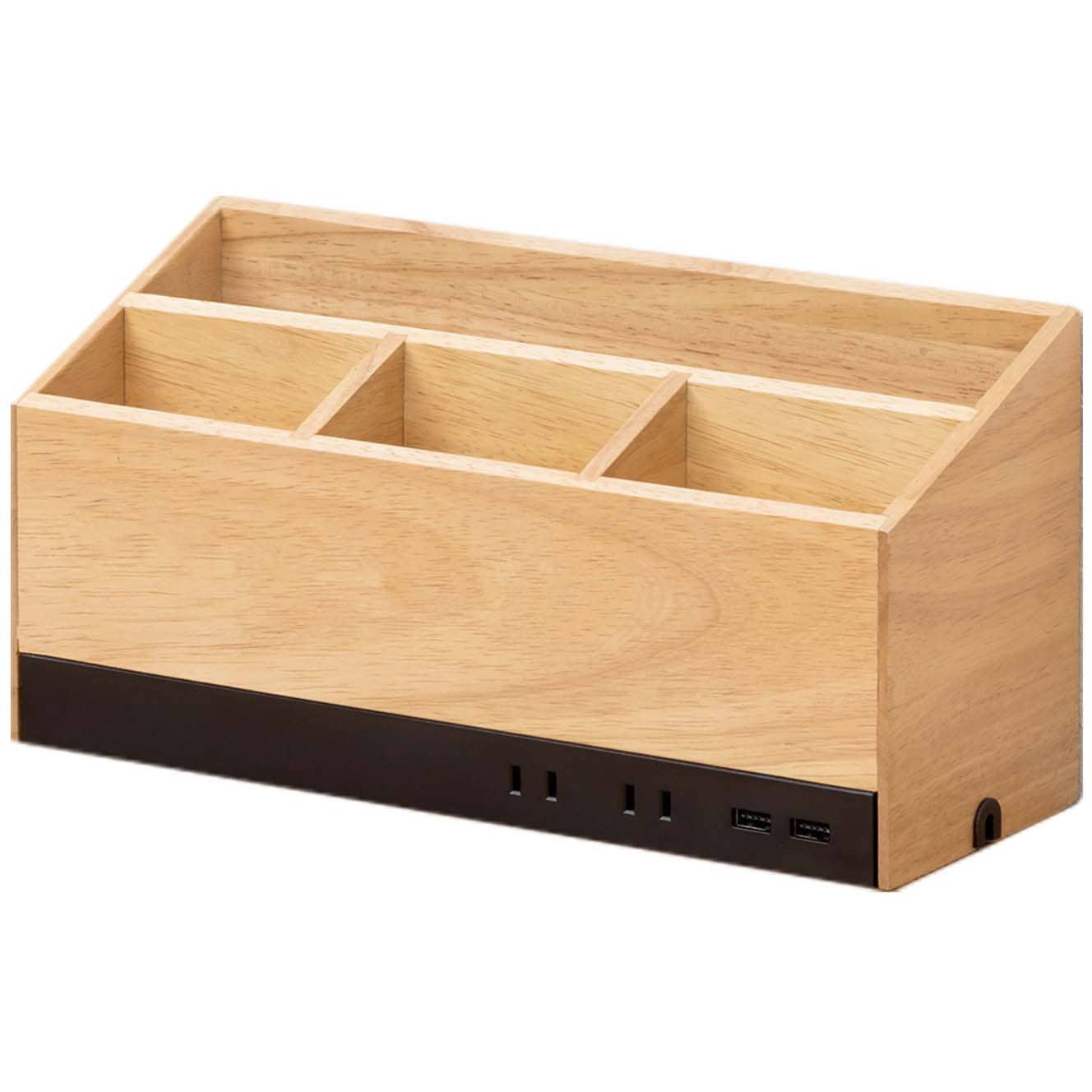 M4710P-NW USBタップ付 デスク上収納ラック オーガナイザー TOPLAND