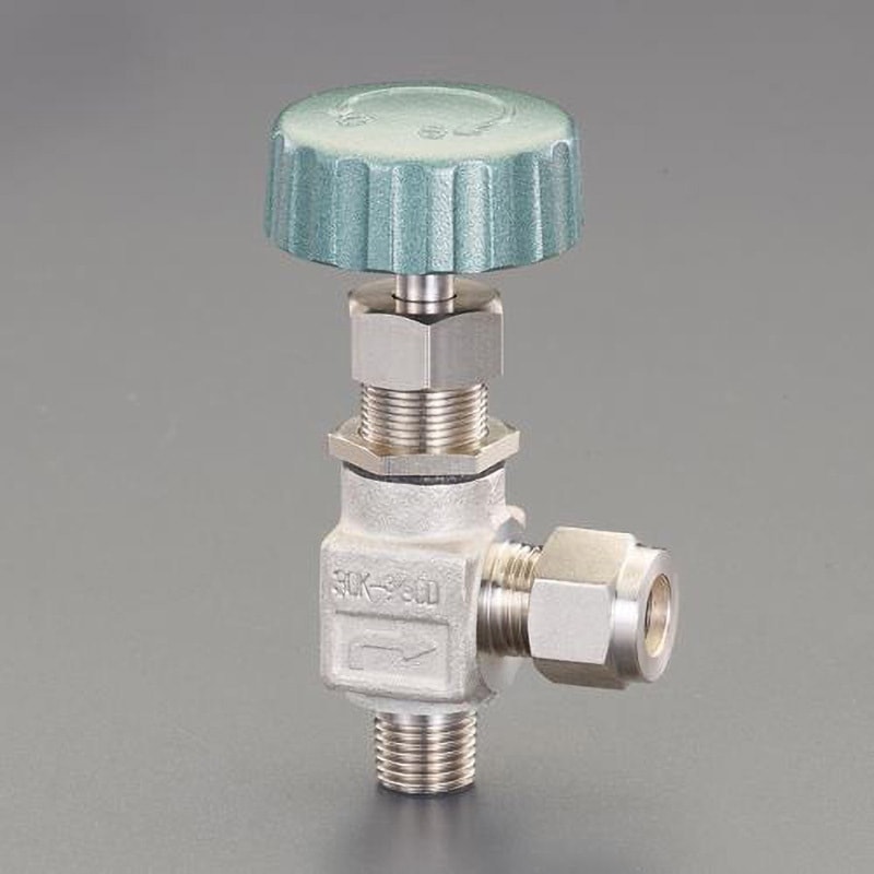 EA470CN-602 3/8"xR1/4" ニードルバルブ(アングル型/ステンレス製) 1個 エスコ 【通販モノタロウ】